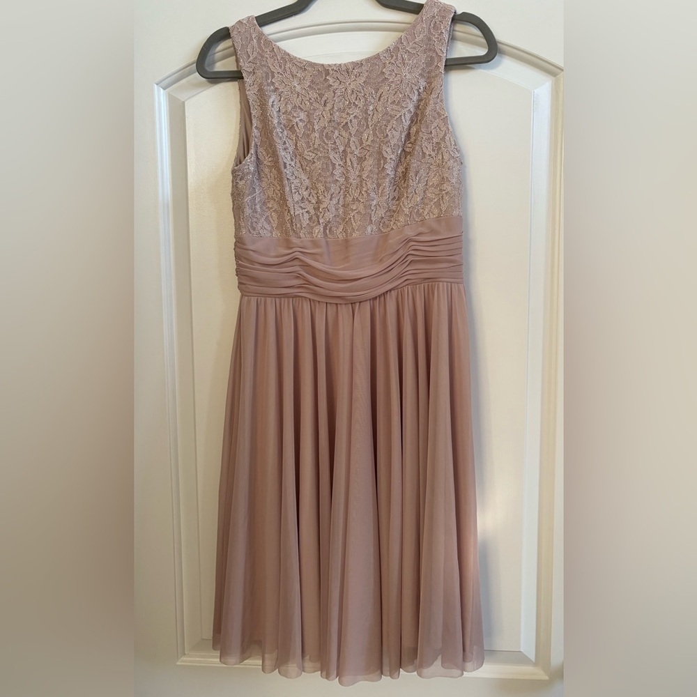 Elegant Lace Sleeveless Dress in Blush
